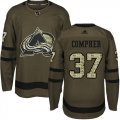 Wholesale Cheap Adidas Avalanche #37 J.T. Compher Green Salute to Service Stitched NHL Jersey