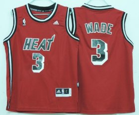 Cheap Miami Heat #3 Dwyane Wade ABA Hardwood Classics Swingman Red Kids Jersey