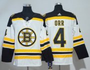 Wholesale Cheap Adidas Bruins #4 Bobby Orr White Road Authentic Stitched NHL Jersey