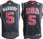 Wholesale Cheap 2004 Olympics Team USA #5 Stephon Marbury Navy Blue Swingman Jersey