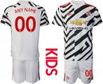 Wholesale Cheap Youth 2020-2021 club Manchester united away customized white Soccer Jerseys