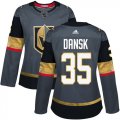 Wholesale Cheap Adidas Golden Knights #35 Oscar Dansk Grey Home Authentic Women's Stitched NHL Jersey
