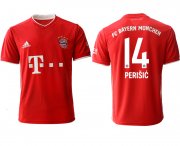 Wholesale Cheap Men 2020-2021 club Bayern Munchen home aaa version 14 red Soccer Jerseys