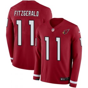 Wholesale Cheap Nike Cardinals #11 Larry Fitzgerald Red Team Color Men\'s Stitched NFL Limited Therma Long Sleeve Jersey