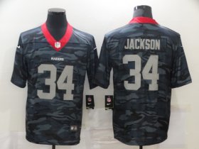 Wholesale Cheap Men\'s Las Vegas Raiders #34 Bo Jackson 2020 Camo Limited Stitched Nike NFL Jersey