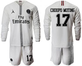 Wholesale Cheap Paris Saint-Germain #17 Choupo Moting White Jordan Long Sleeves Soccer Club Jersey