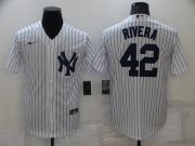 Wholesale Cheap Men's New York Yankees #42 Mariano Rivera White Stitched MLB Cool Base Nike Jersey