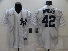 Wholesale Cheap Men\'s New York Yankees #42 Mariano Rivera White Stitched MLB Cool Base Nike Jersey