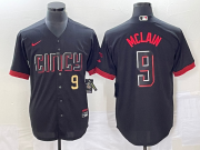 Wholesale Cheap Men's Cincinnati Reds #9 Matt McLain Number Black 2023 City Connect Cool Base Stitched Jersey