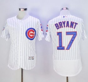 Wholesale Cheap Cubs #17 Kris Bryant White Flexbase Authentic Collection with 100 Years at Wrigley Field Commemorative Patch Stitched MLB Jersey