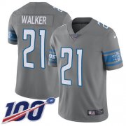 Wholesale Cheap Nike Lions #21 Tracy Walker Gray Men's Stitched NFL Limited Rush 100th Season Jersey