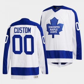 Wholesale Cheap Men\'s Toronto Maple Leafs Custom White Classics Primary Logo Stitched Jersey