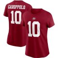 Wholesale Cheap San Francisco 49ers #10 Jimmy Garoppolo Nike Women's Team Player Name & Number T-Shirt Scarlet