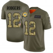 Wholesale Cheap Green Bay Packers #12 Aaron Rodgers Men's Nike 2019 Olive Camo Salute To Service Limited NFL Jersey
