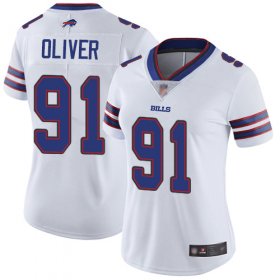 Wholesale Cheap Nike Bills #91 Ed Oliver White Women\'s Stitched NFL Vapor Untouchable Limited Jersey
