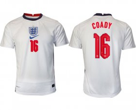 Wholesale Cheap Men 2020-2021 European Cup England home aaa version white 16 Nike Soccer Jersey