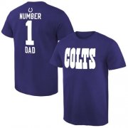 Wholesale Cheap Men's Indianapolis Colts Pro Line College Number 1 Dad T-Shirt Blue