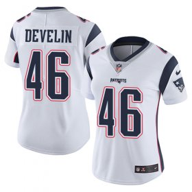 Wholesale Cheap Nike Patriots #46 James Develin White Women\'s Stitched NFL Vapor Untouchable Limited Jersey