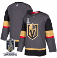 Wholesale Cheap Men's Vegas Golden Knights Blank Gray 2023 Stanley Cup Champions Stitched Jersey