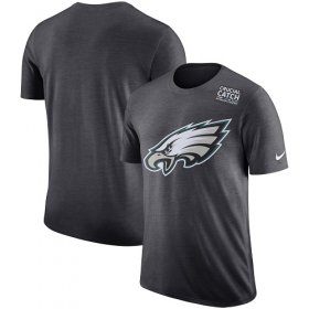 Wholesale Cheap NFL Men\'s Philadelphia Eagles Nike Anthracite Crucial Catch Tri-Blend Performance T-Shirt