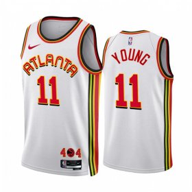 Wholesale Cheap Men\'s Atlanta Hawks #11 Trae Young 2022-23 White Association Edition Stitched Jersey