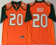 Wholesale Cheap Men's Miami Hurricanes #20 Ed Reed Orange Stitched NCAA Nike College Football Jersey