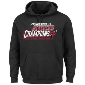 Wholesale Cheap Men\'s Arizona Cardinals Majestic Black 2015 NFC West Division Champions Pullover Hoodie