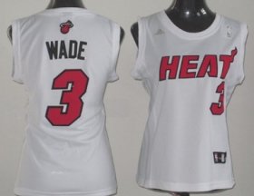 Wholesale Cheap Miami Heat #3 Dwyane Wade White Womens Jersey