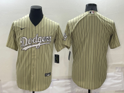 Wholesale Cheap Men's Los Angeles Dodgers Blank Cream Pinstripe Stitched MLB Cool Base Nike Jersey