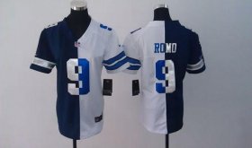 Wholesale Cheap Nike Cowboys #9 Tony Romo Navy Blue/White Women\'s Stitched NFL Elite Split Jersey