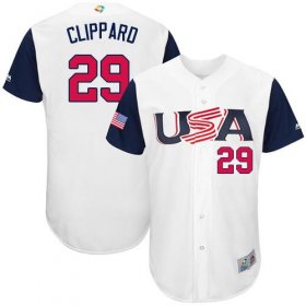Wholesale Cheap Team USA #29 Tyler Clippard White 2017 World MLB Classic Authentic Stitched Youth MLB Jersey