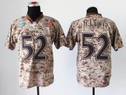 Wholesale Cheap Nike Ravens #52 Ray Lewis Camo Men's Stitched NFL New Elite USMC Jersey