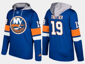Wholesale Cheap Islanders #19 Bryan Trottier Blue Name And Number Hoodie