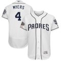 Wholesale Cheap Men's San Diego Padres 4 Wil Myers White 50th Anniversary and 150th Patch FlexBase Jersey