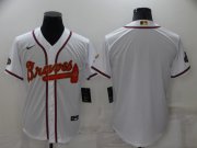 Wholesale Cheap Men's Atlanta Braves Blank 2022 White Gold World Series Champions Program Cool Base Stitched Baseball Jersey