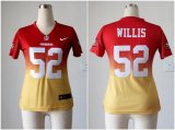 Wholesale Cheap Nike 49ers #52 Patrick Willis Red/Gold Women's Stitched NFL Elite Fadeaway Fashion Jersey
