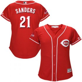 Wholesale Cheap Reds #21 Reggie Sanders Red Alternate Women\'s Stitched MLB Jersey