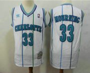 Wholesale Cheap Men's Charlotte Hornets #33 Alonzo Mourning 1992-93 White Hardwood Classics Soul Swingman Throwback Jersey With Adidas