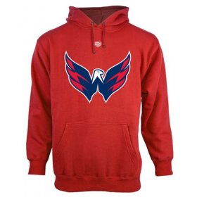 Wholesale Cheap Washington Capitals Old Time Hockey Big Logo with Crest Pullover Hoodie Red