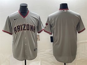 Men\'s Arizona Diamondbacks Blank Gray Cool Base Stitched Baseball Jersey