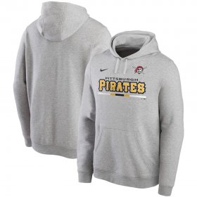 Wholesale Cheap Pittsburgh Pirates Nike Color Bar Club Pullover Hoodie Gray