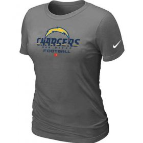 Wholesale Cheap Women\'s Nike Los Angeles Chargers Critical Victory NFL T-Shirt Dark Grey
