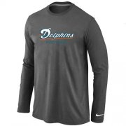 Wholesale Cheap Nike Miami Dolphins Authentic Font Long Sleeve T-Shirt Dark Grey