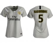 Wholesale Cheap Women's Paris Saint-Germain #5 Marquinhos Away Soccer Club Jersey