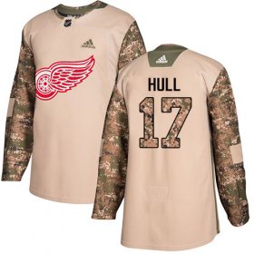 Wholesale Cheap Adidas Red Wings #17 Brett Hull Camo Authentic 2017 Veterans Day Stitched NHL Jersey