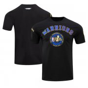 Wholesale Cheap Men's Golden State Warriors 2021-2022 Black NBA Finals Champions Double Knit Patch T-Shirt