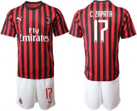 Wholesale Cheap AC Milan #17 C.Zapata Home Soccer Club Jersey
