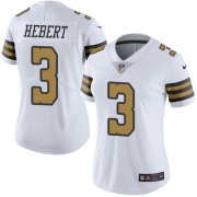 Wholesale Cheap Nike Saints #3 Bobby Hebert White Women's Stitched NFL Limited Rush Jersey