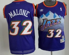 Wholesale Cheap Utah Jazz #32 Karl Malone Mountain Purple Swingman Throwback Jersey