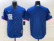 Wholesale Cheap Men's Texas Rangers Blank Royal Blue 2023 City Connect Stitched Baseball Jersey